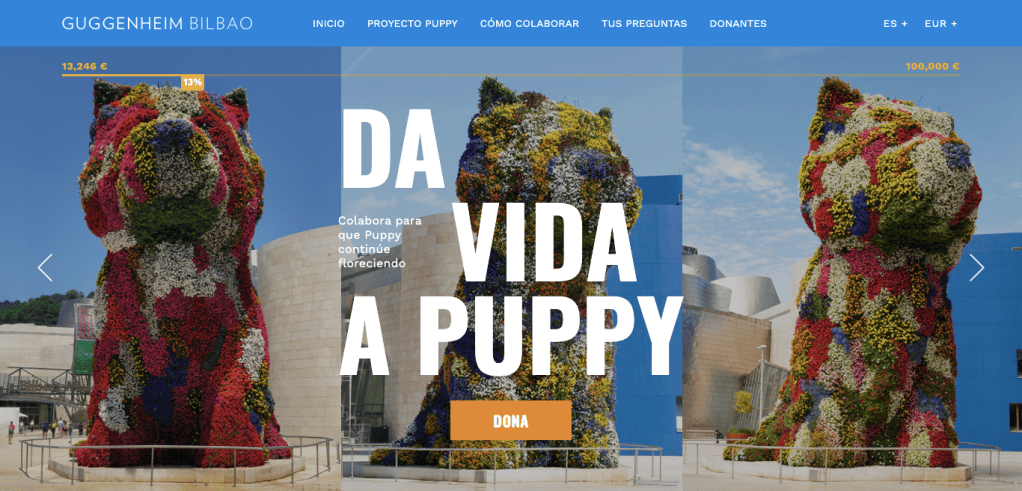 Página principal del micrositio Da Vida a Puppy