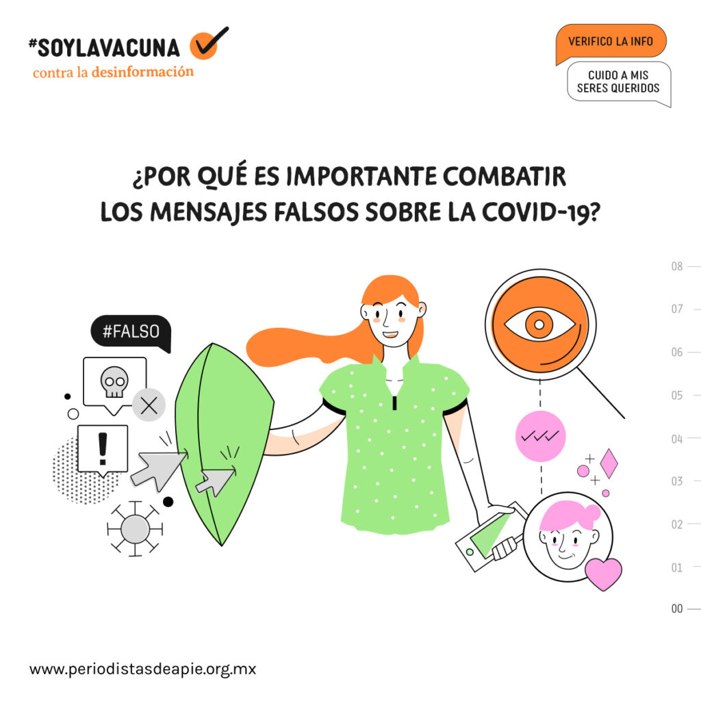 Cartel de la campaña #SoyLaVacuna, de Periodistas de a Pie